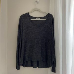 Madewell Heather Charcoal Merino Blend Scoop Neck Lightweight Sweater